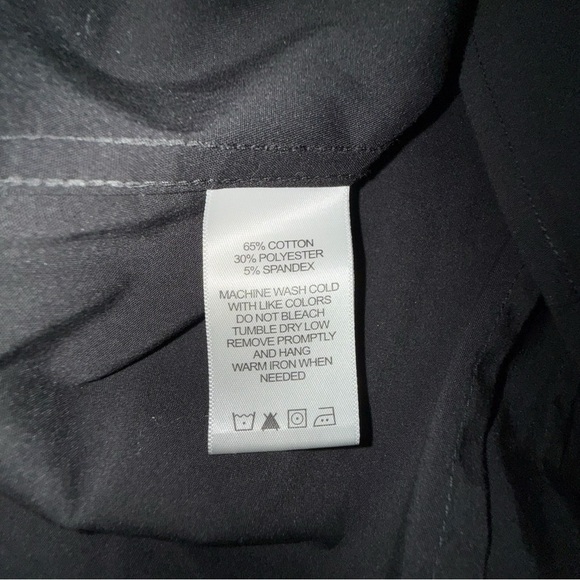 FOXCROFT Taylor Non-Iron Sleeveless Collar Button Down Shirt - Black 16 - Picture 14 of 16